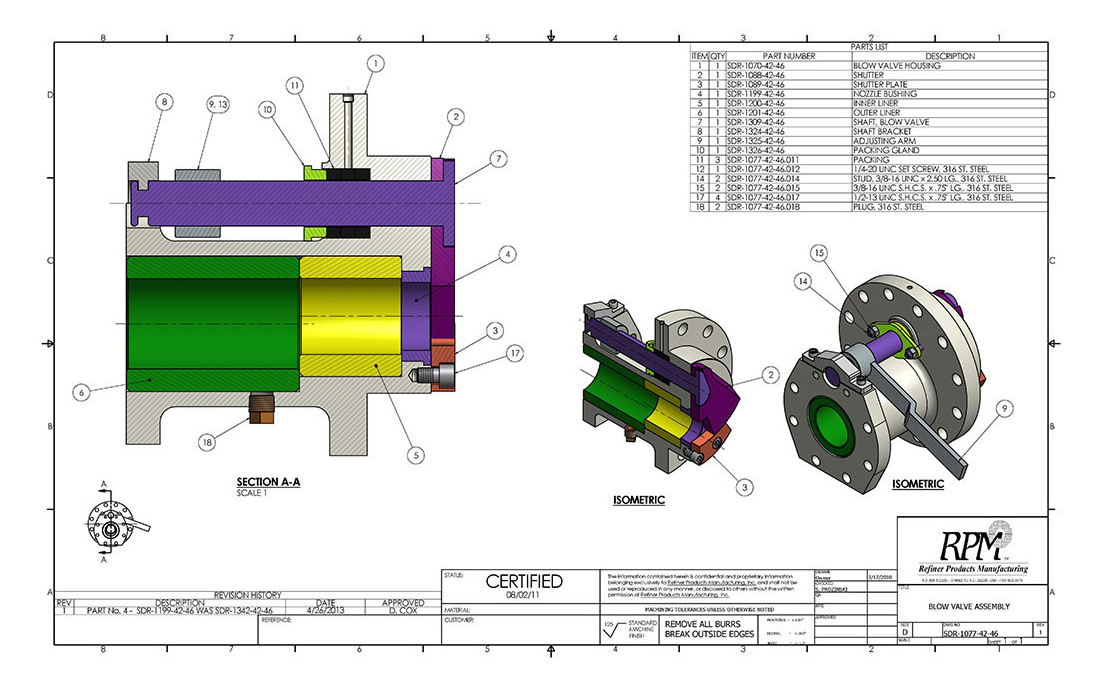 CAD drawing of a blowvalve.